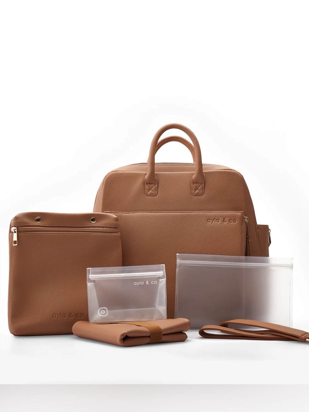 Ayla & Co Brown Diaper Bag Caffe Color Large